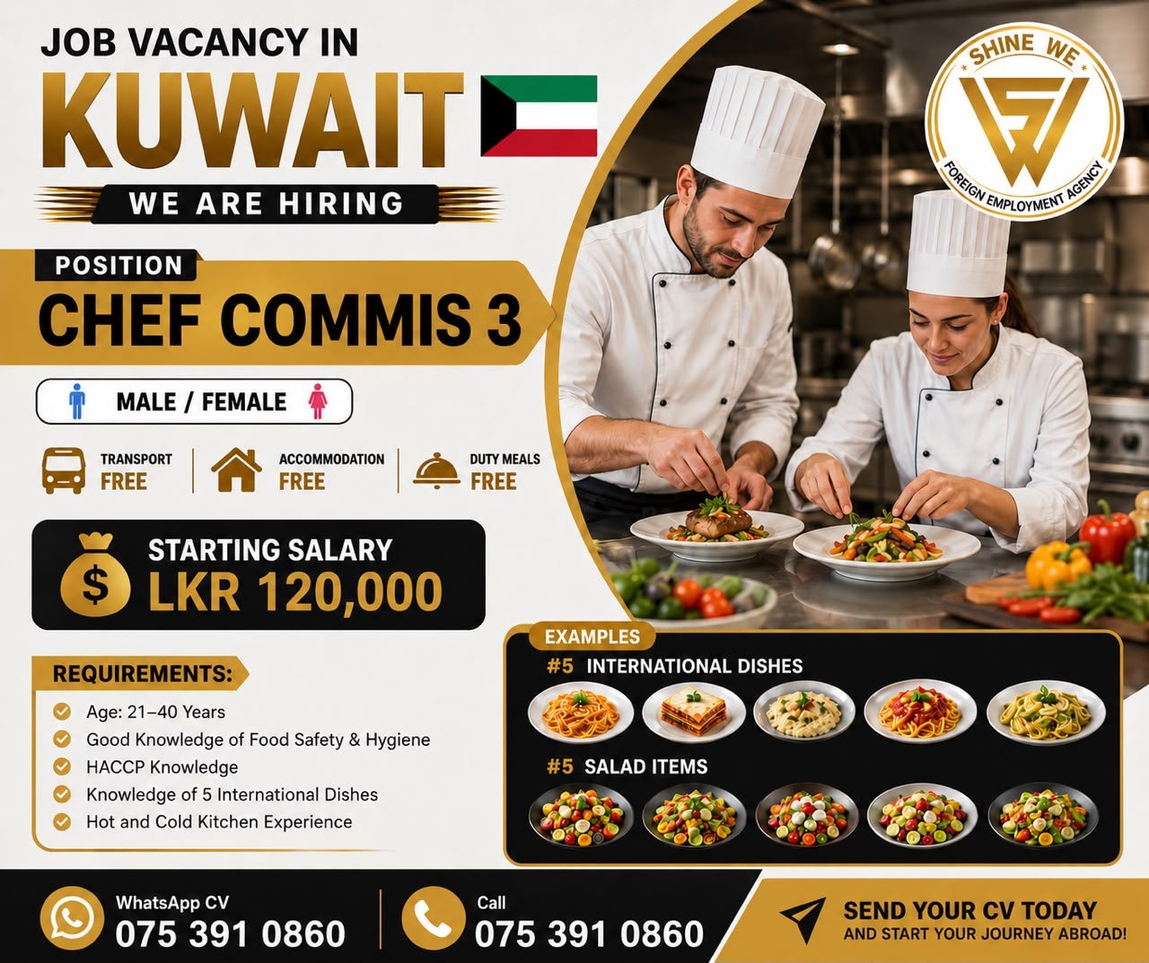 CHEF COMMIS 3 ( FORIGN JOB )