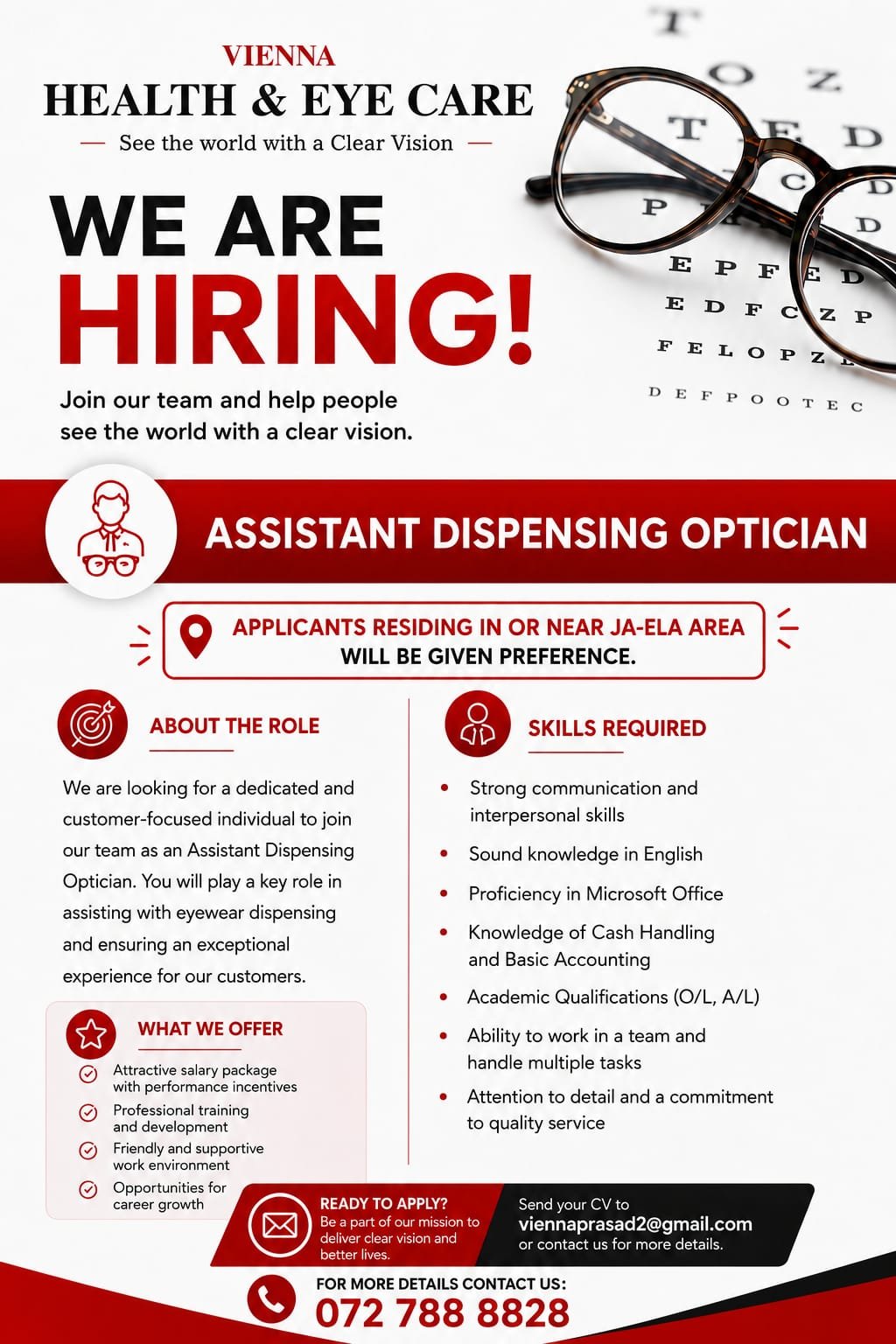 ASSISTANT DISPENSING OPTICIAN